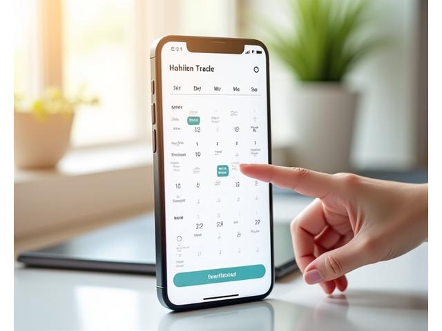 Visão de calendário de um rastreador de hábitos digital mostrando progresso diário.