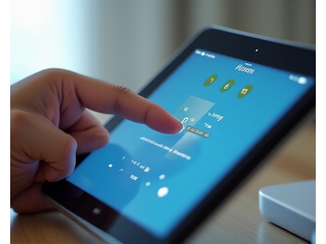 Uma mão clicando em um botão de privacidade em uma interface de usuário intuitiva em uma tela digital.