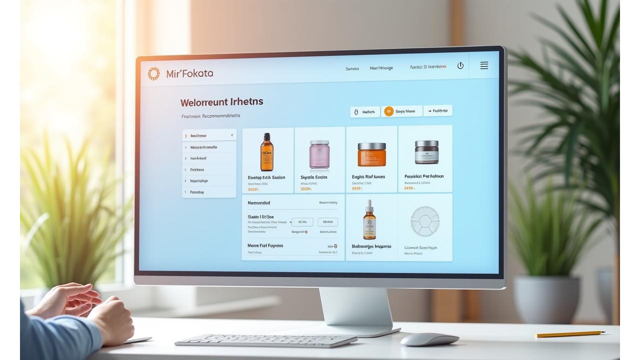 Captura de tela de um painel de recomendações de produtos personalizado com pontuações de correspondência e opções de filtro.